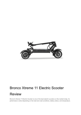 Bronco Xtreme 11 Electric Scooter Review