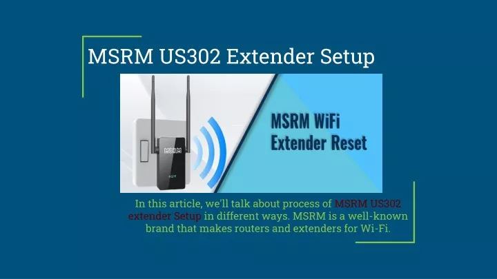 msrm us302 extender setup
