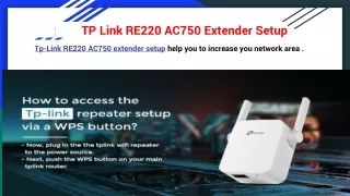 TP Link RE220 AC750 Extender Setup