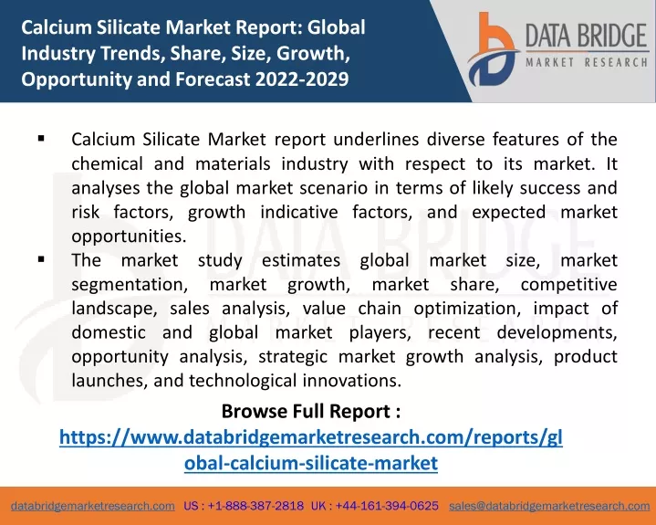 calcium silicate market report global industry