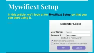 Mywifiext Setup