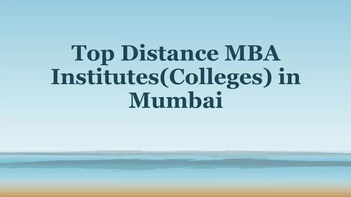 top distance mba institutes colleges in mumbai
