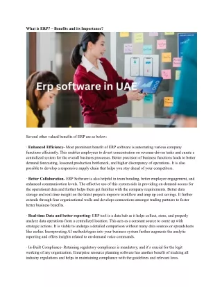 what is erp benefits and its importance