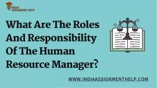 What Are The Roles And Responsibility Of The Human Resource Manager?