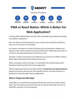 pwa vs react native which is better