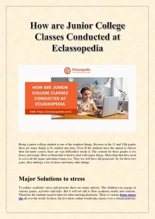 being a junior college student