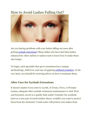 How to Avoid Lashes Falling Out