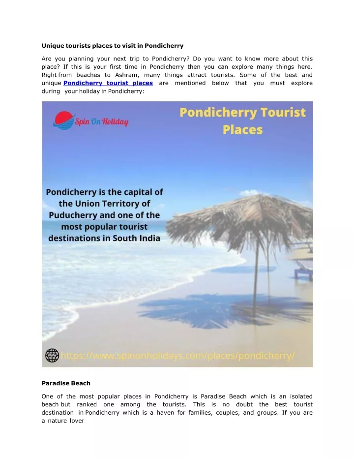 unique tourists places to visit in pondicherry