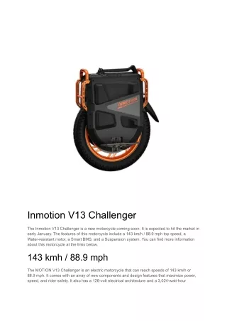 Inmotion V13 Challenger