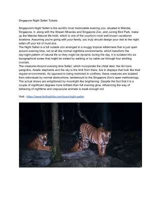 Singapore Night Safari Tickets