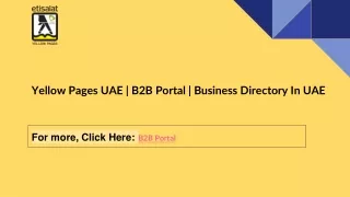 Yellow Pages UAE | B2B Portal | Business Directory In UAE