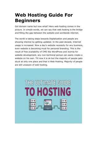 web hosting guide for beginners