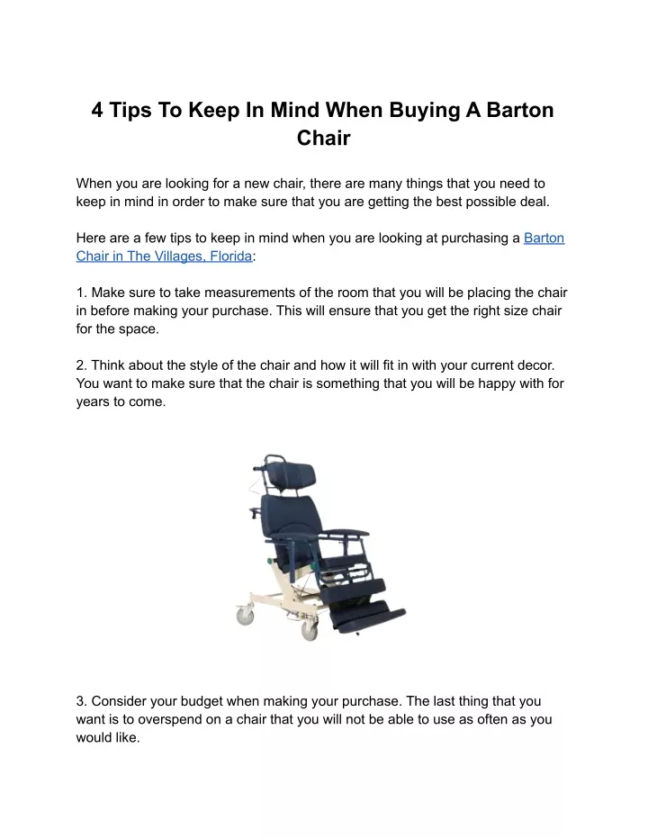 4 tips to keep in mind when buying a barton chair