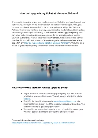 How do I upgrade my ticket at Vietnam Airlines?