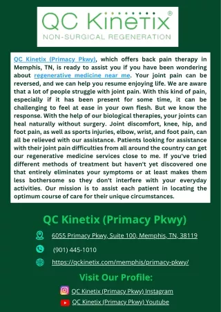 qc kinetix primacy pkwy which offers back pain