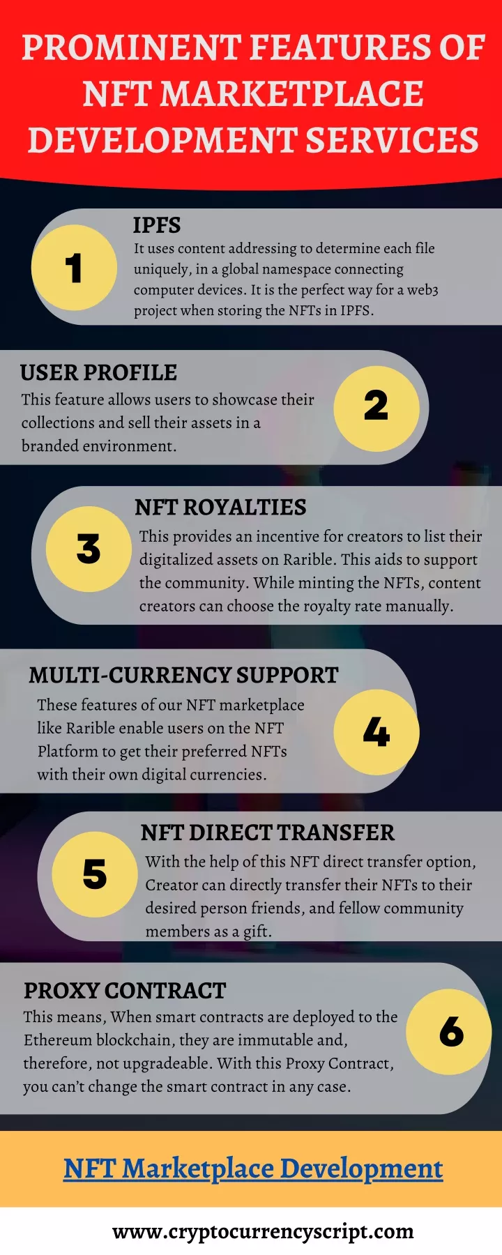 prominent features of nft marketplace development