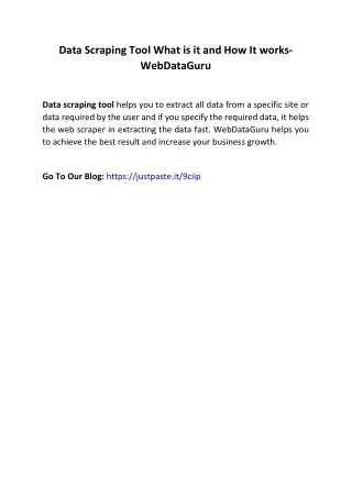 data scraping tool what is it and how it works
