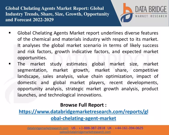 global chelating agents market report global