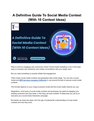 a definitive guide to social media contest with