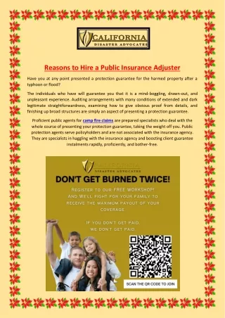 Reasons to Hire a Public Insurance Adjuster
