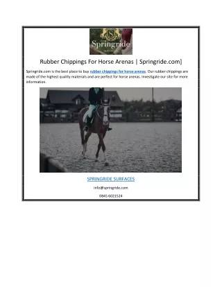 rubber chippings for horse arenas springride com