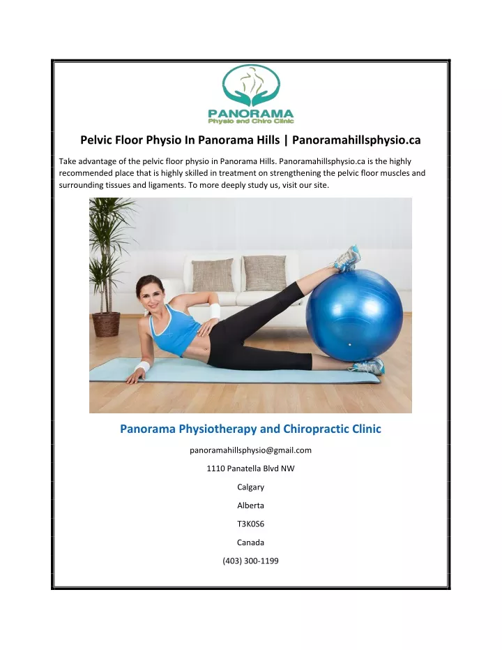 pelvic floor physio in panorama hills