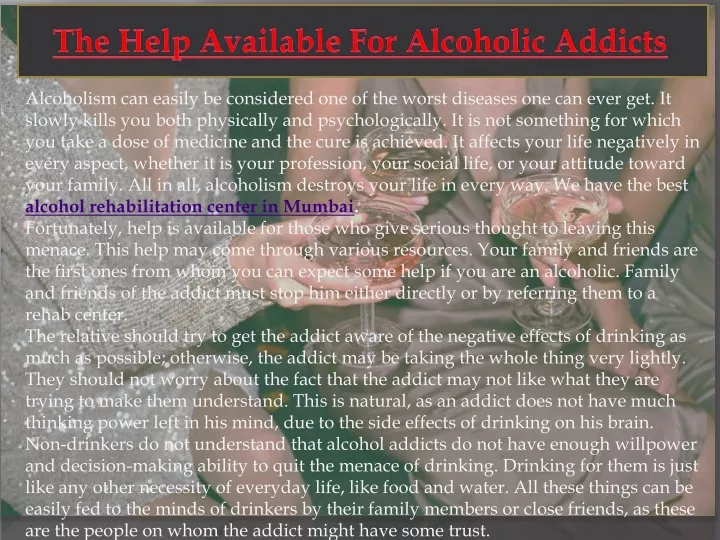 alcoholism can easily be considered