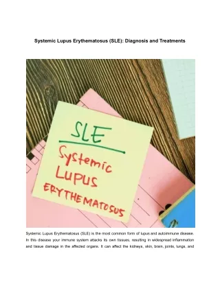 Systemic Lupus Erythematosus (SLE)_ Diagnosis and Treatments