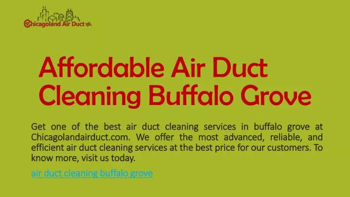 affordable air duct cleaning buffalo grove