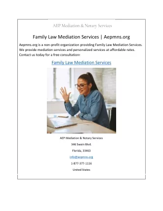 Family Law Mediation Services | Aepmns.org
