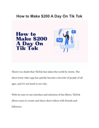 how to make 200 a day on tik tok