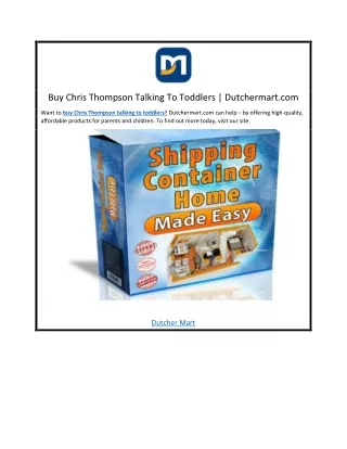 Buy Chris Thompson Talking To Toddlers | Dutchermart.com
