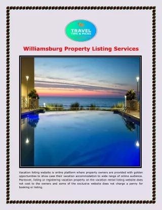Williamsburg Property Listing Services