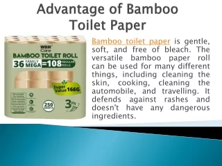 Advantage of Bamboo Toilet Paper