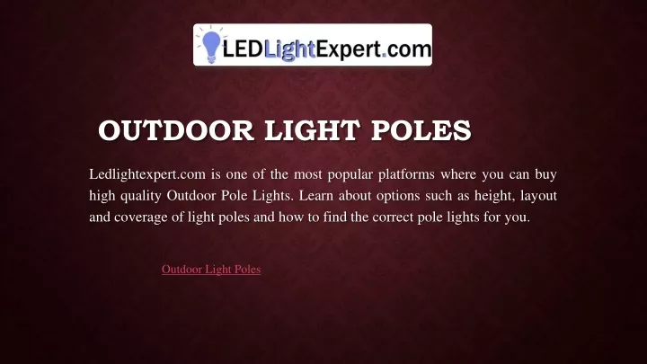 outdoor light poles