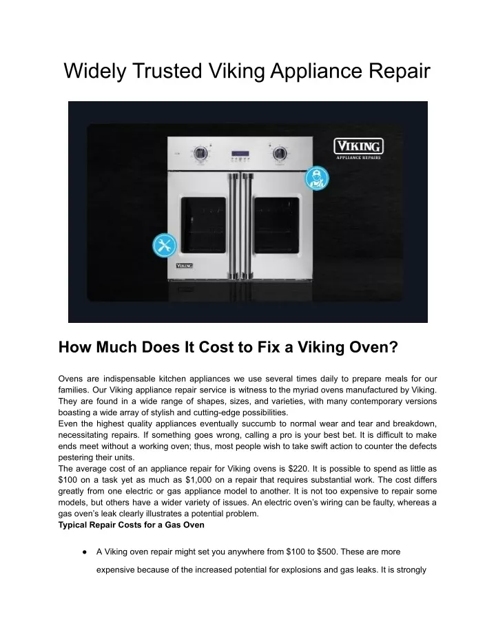 widely trusted viking appliance repair
