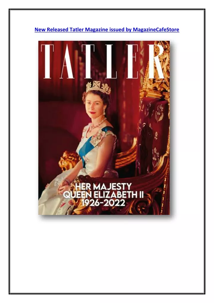 new released tatler magazine issued