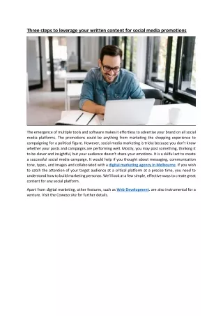 Three steps to leverage your written content for social media promotions