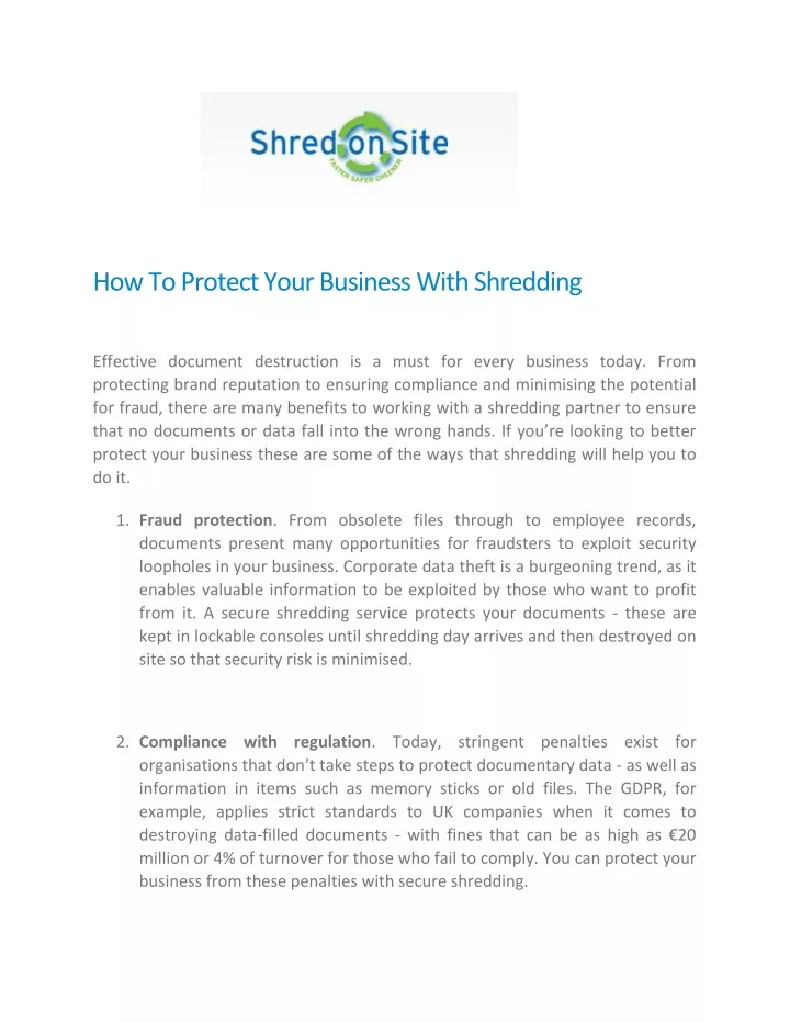 how to protect your business with shredding