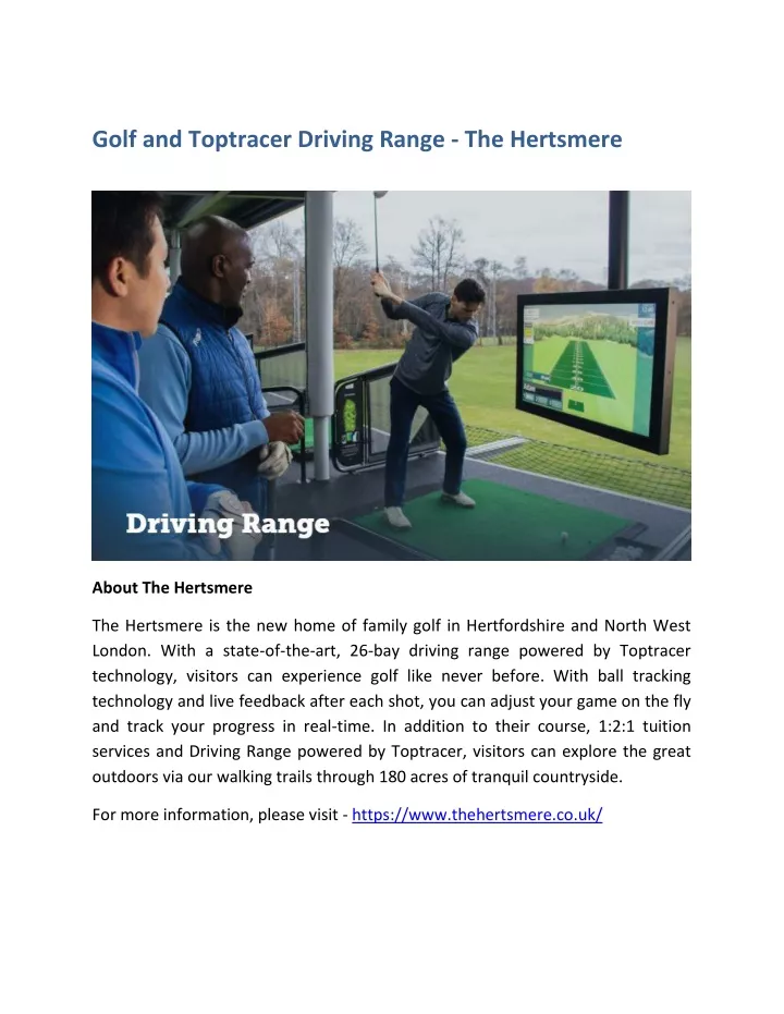 golf and toptracer driving range the hertsmere
