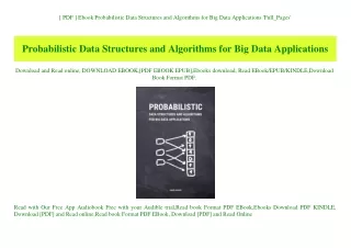 [ PDF ] Ebook Probabilistic Data Structures and Algorithms for Big Data Applications 'Full_Pages'
