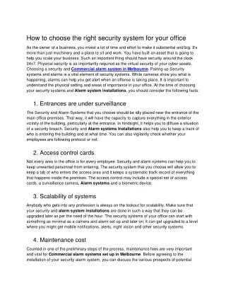 Commercial alarm system in Melbourne