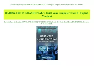 [Download] [epub]^^ HARDWARE FUNDAMENTALS Build your computer from 0 (English Version) Unlimited