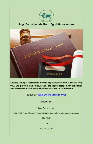 Legal Consultants In Uae | Cygalattorneys.com