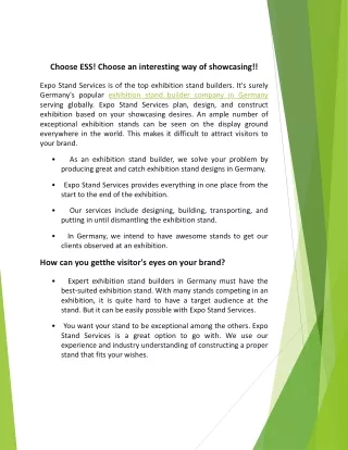 choose ess choose an interesting