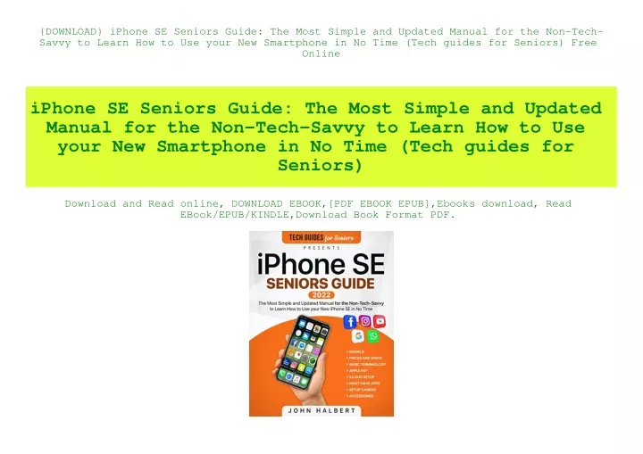 download iphone se seniors guide the most simple