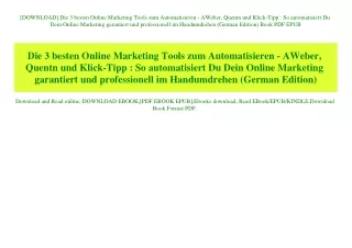 [DOWNLOAD] Die 3 besten Online Marketing Tools zum Automatisieren - AWeber  Quentn und Klick-Tipp  So automatisiert Du D