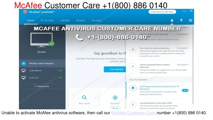 mcafee customer care 1 800 886 0140