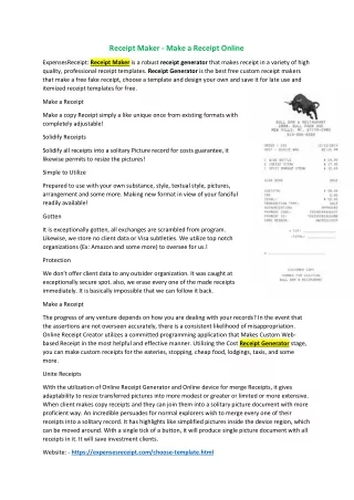 receipt maker make a receipt online
