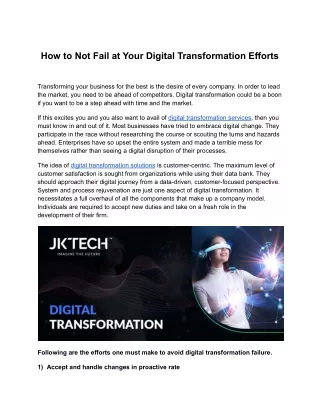 How to Not Fail at Your Digital Transformation Efforts